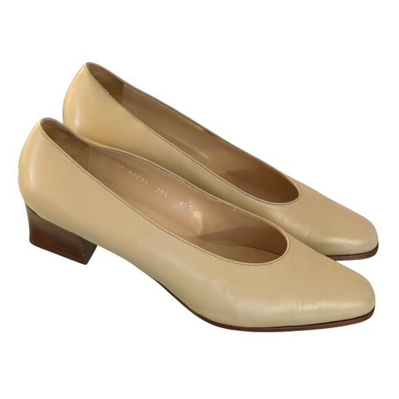 Kurt Geiger womens shoes cream  pump 2’ block heel classic size 10 - Picture 1 of 7